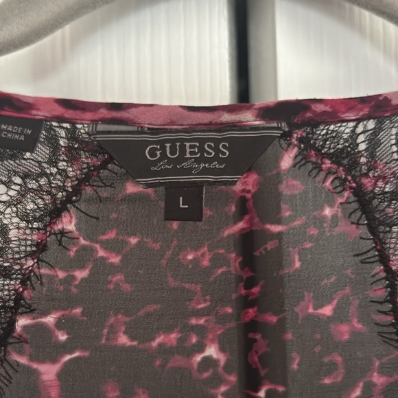 GUESS SHEER LONG SLEEVE BLOUSE - Picture 3 of 5